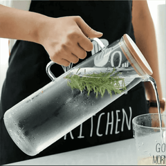 Heat Resistant Glass Jug with Airtight Bamboo Lid