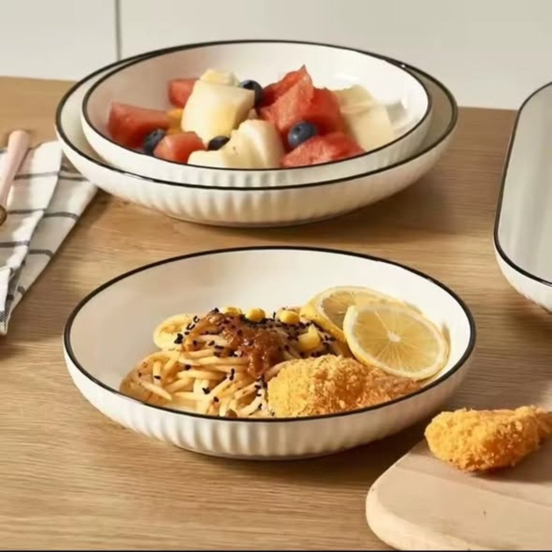 10pc Ceramic Pasta Dinner Plates