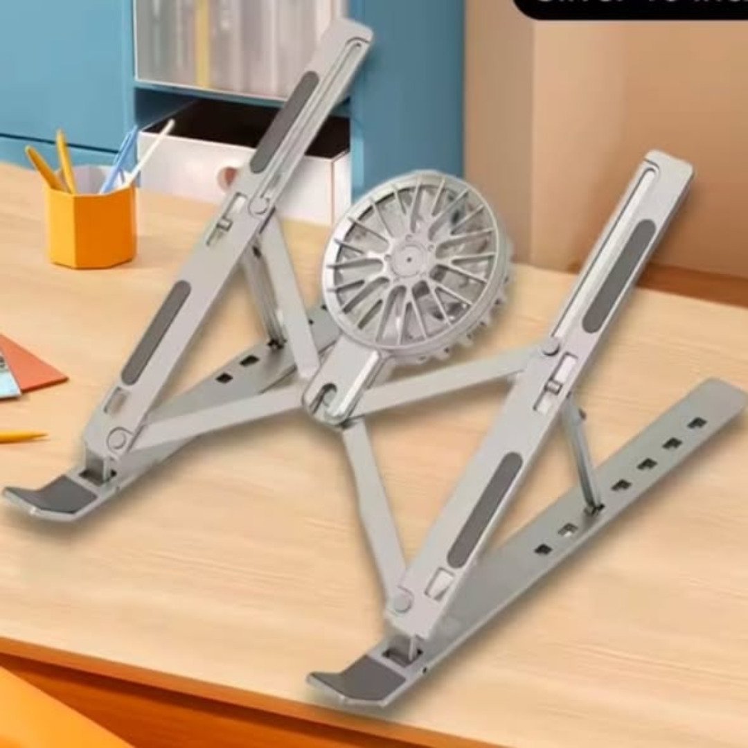 Foldable Laptop Stand with Built-In Cooling Fan
