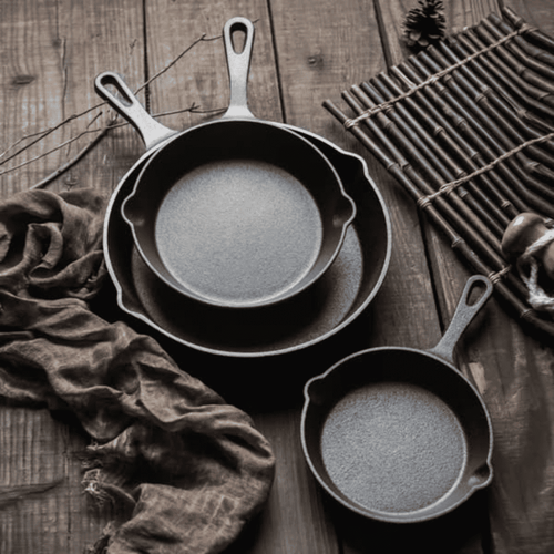 4Pcs Set Cast Iron Frying Pan