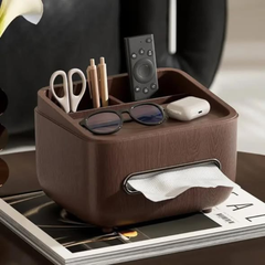 Multifunctional Wood Grain Tissue Storage Holder