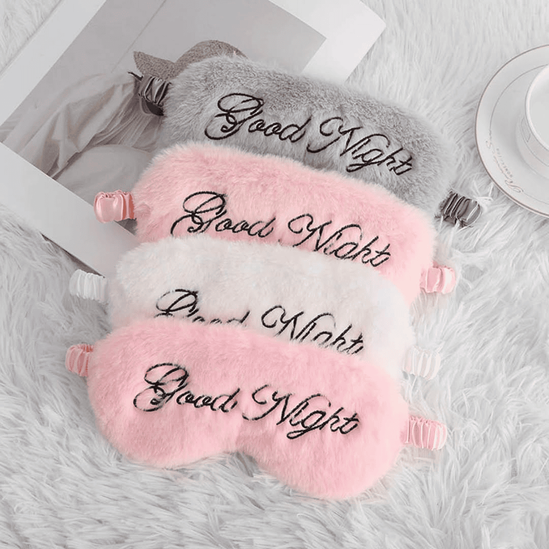Embroidered Fleece Sleeping Masks