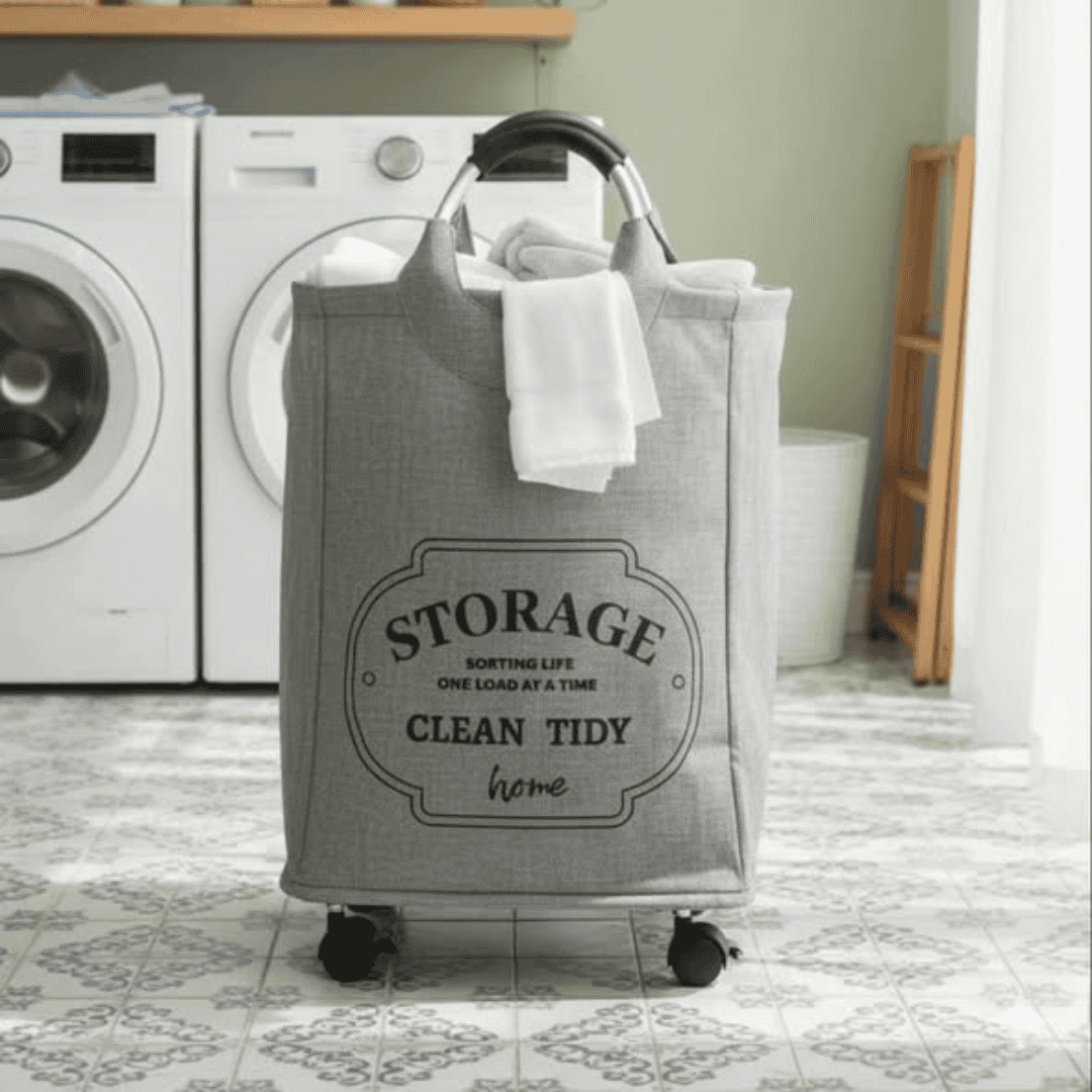 Laundry Basket with Movable Wheels