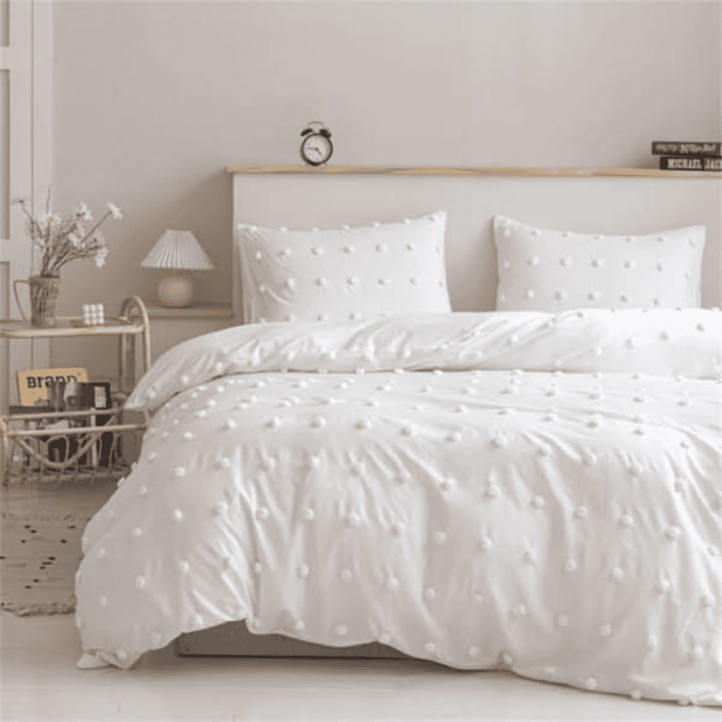 Tufted Dot Design Duvet Cover Set
