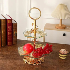 European style double layer cake plate