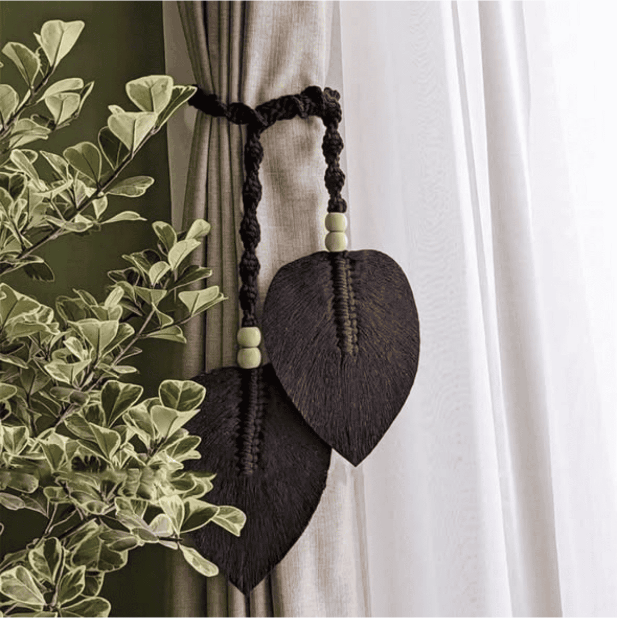 Leaf Curtains Tie with Straps