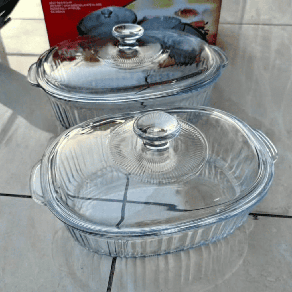 2pc Glass Baking Tins with Lids
