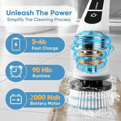 Rechargeable 7-in-1 Spin Scrubber Brush