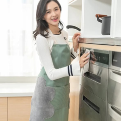Kitchen Apron with Hand Wipe Pockets