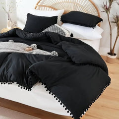 Pom-Pom Laced Design Duvet cover set