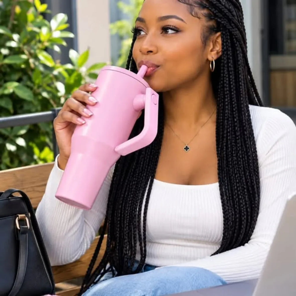 1.2L Insulated Tumbler Mug with Rotating Handle