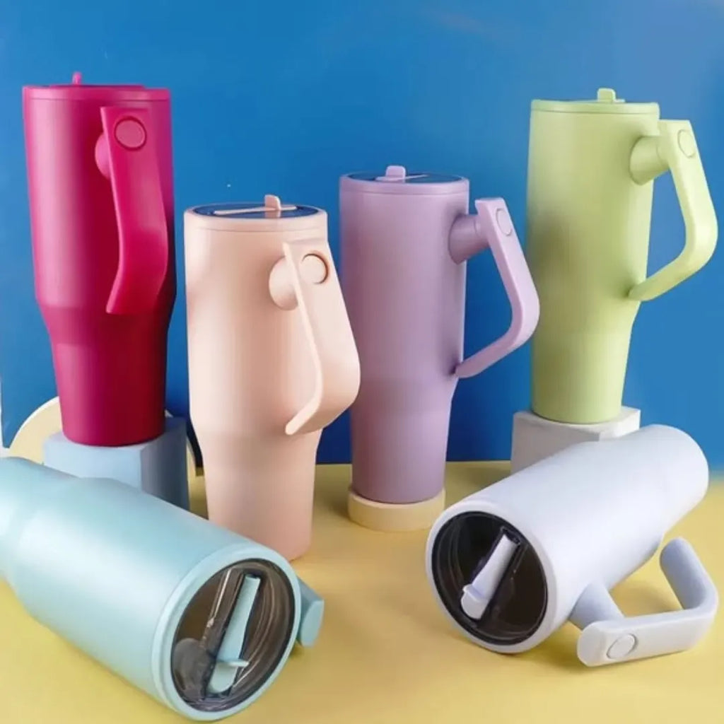 1.2L Insulated Tumbler Mug with Rotating Handle
