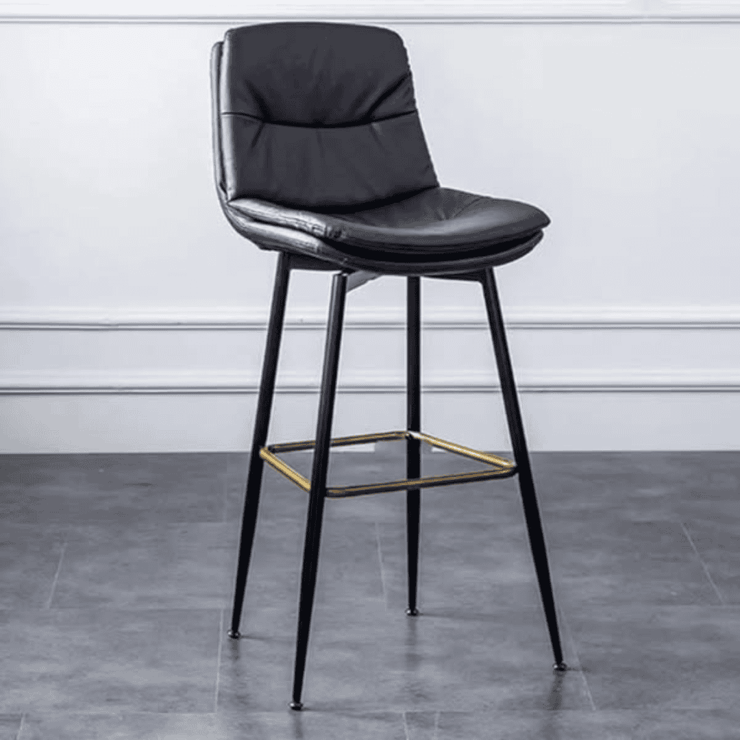 Black Faux Leather Barstools