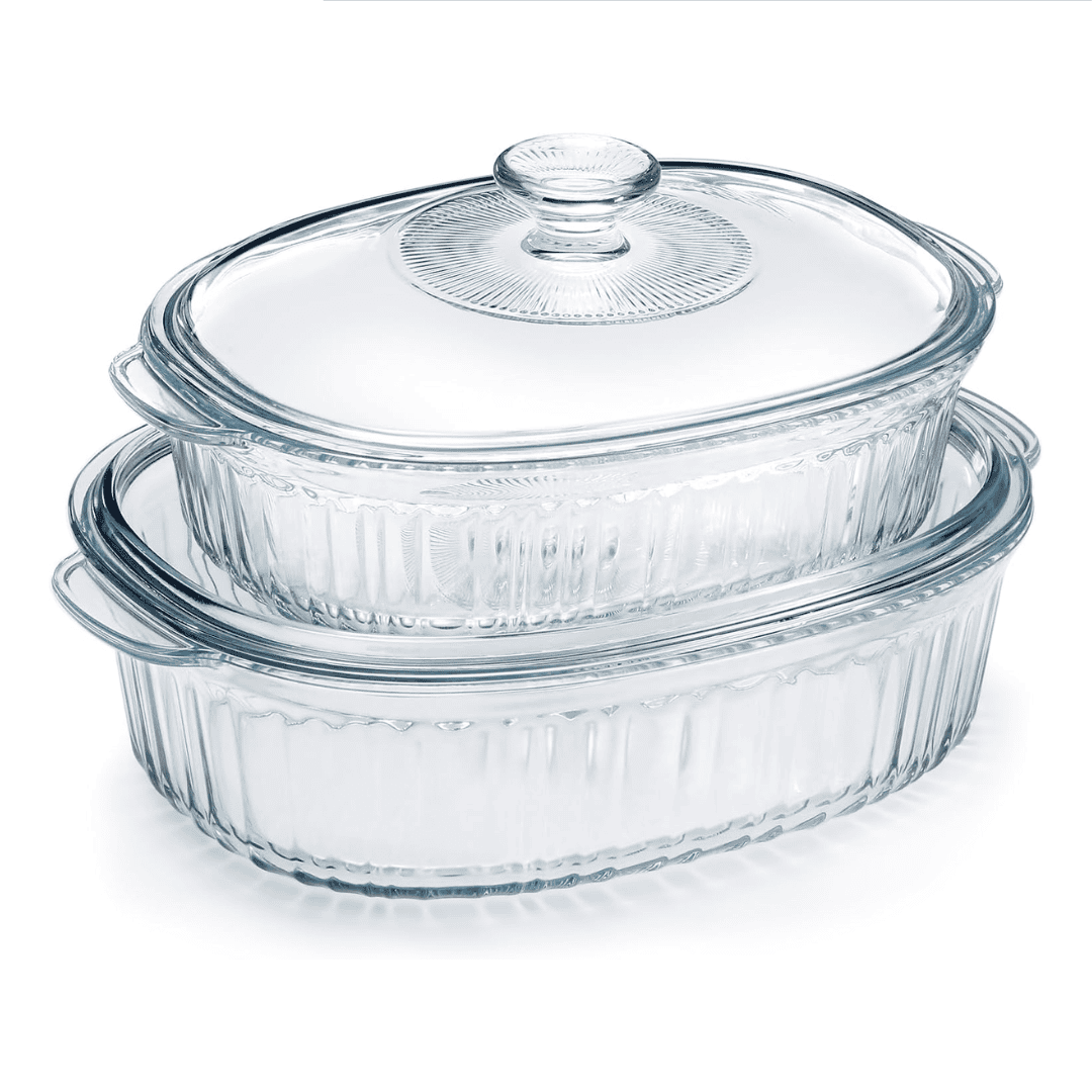 2pc Glass Baking Tins with Lids