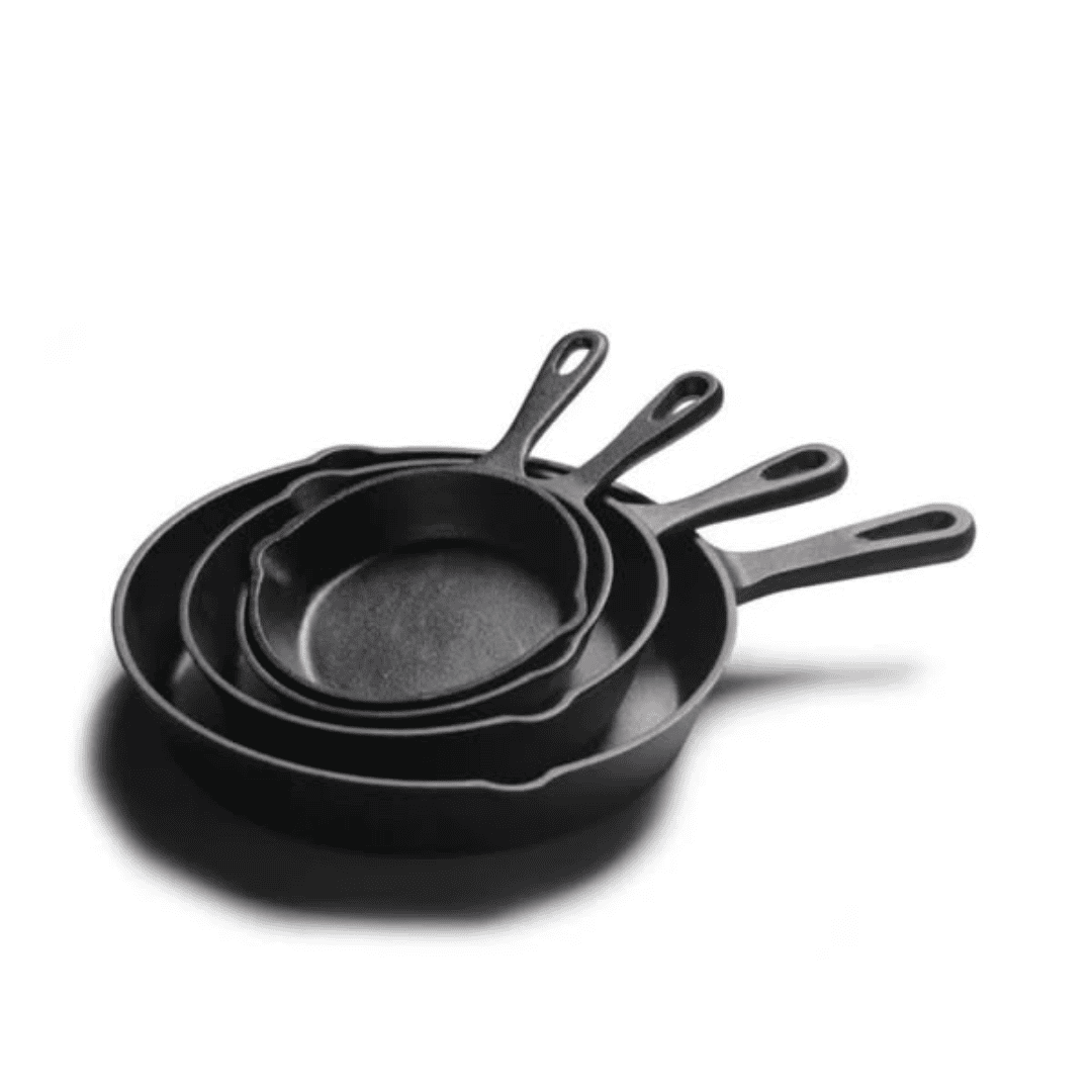 4Pcs Set Cast Iron Frying Pan