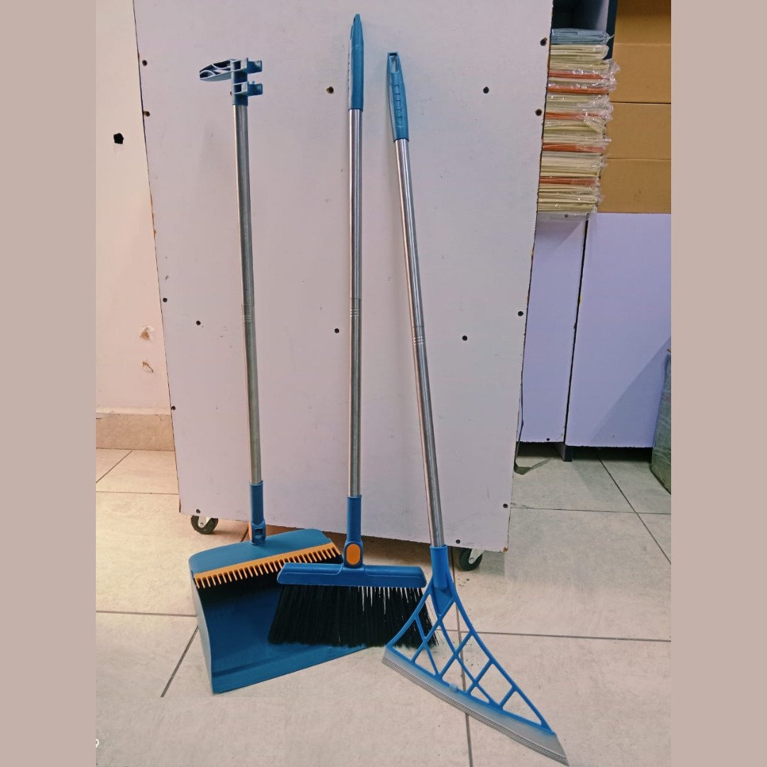 3 in 1 Rotating Long Broom and Scoop Dustpan Set