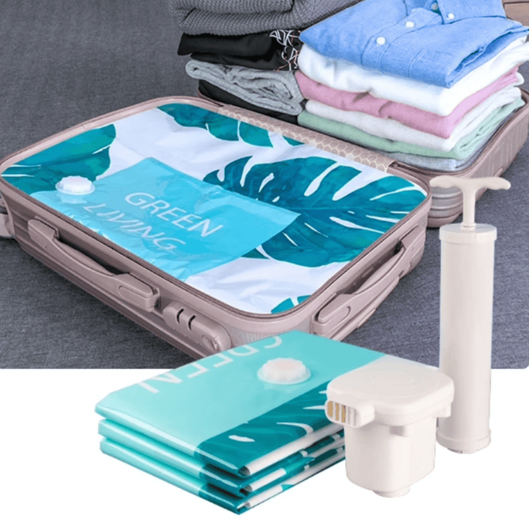 10pcs Vacuum Compression Storage Bags with Electric Pump
