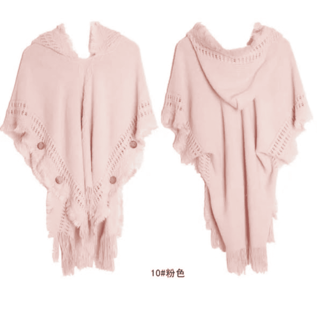 Women Knitted Hooded Shawl
