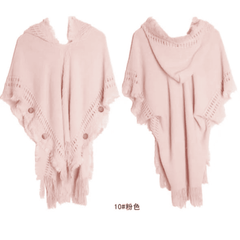 Women Knitted Hooded Shawl