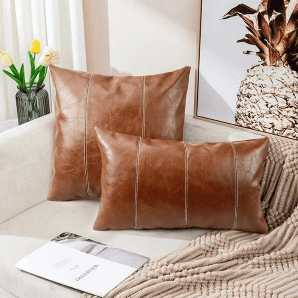 Premium Quality Leather Throw Pillow Cases