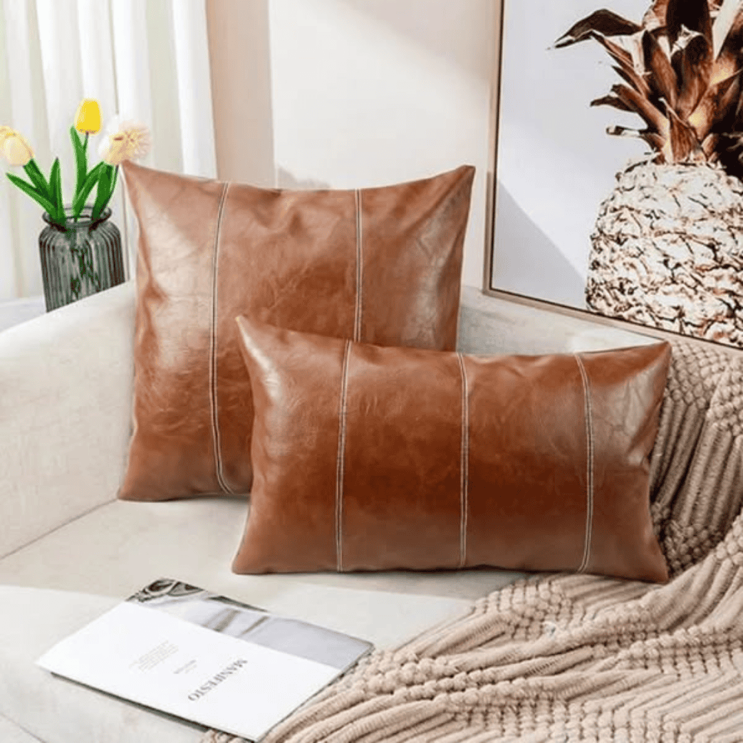Premium Quality Leather Throw Pillow Cases