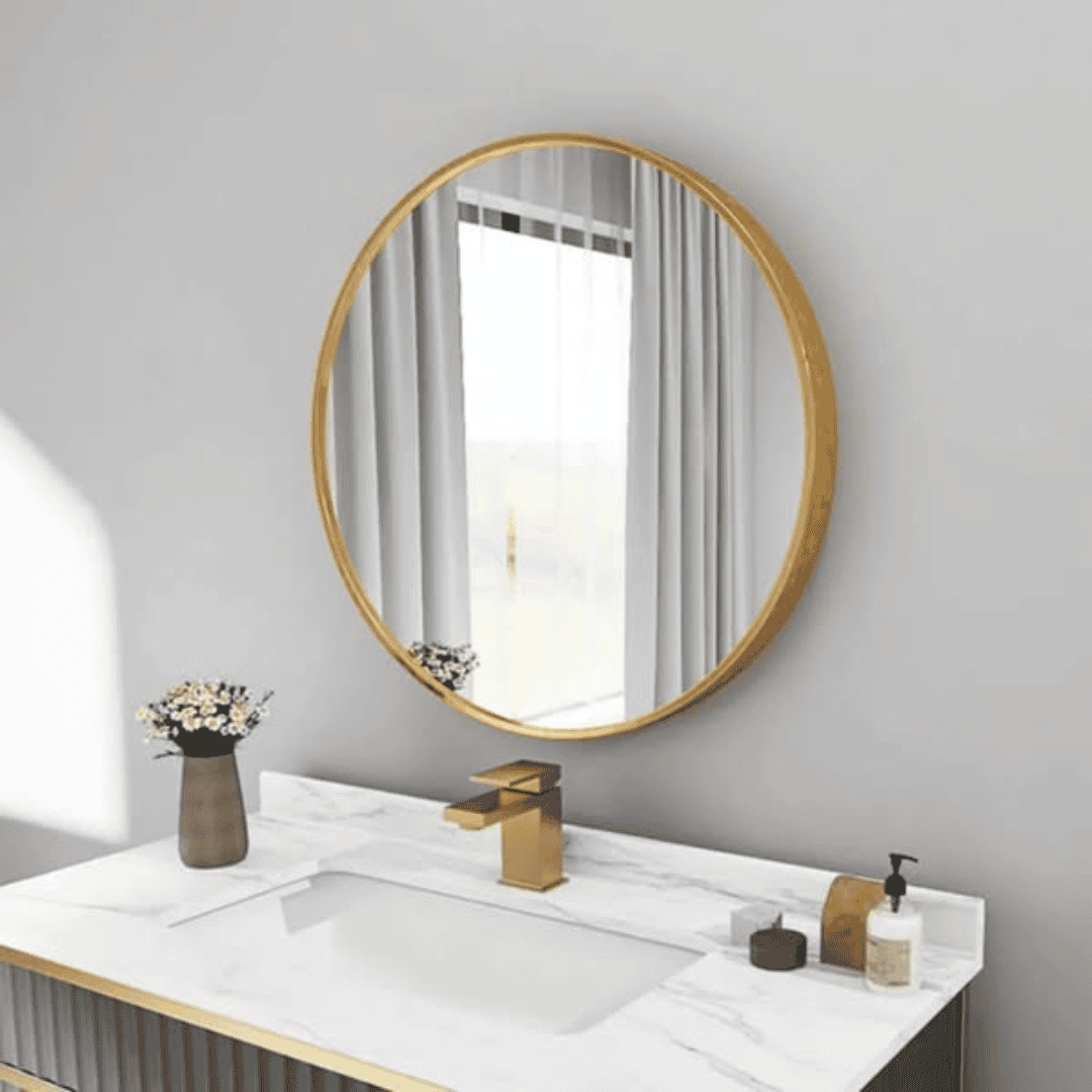 90cm Round Mirror for Bathroom Vanity