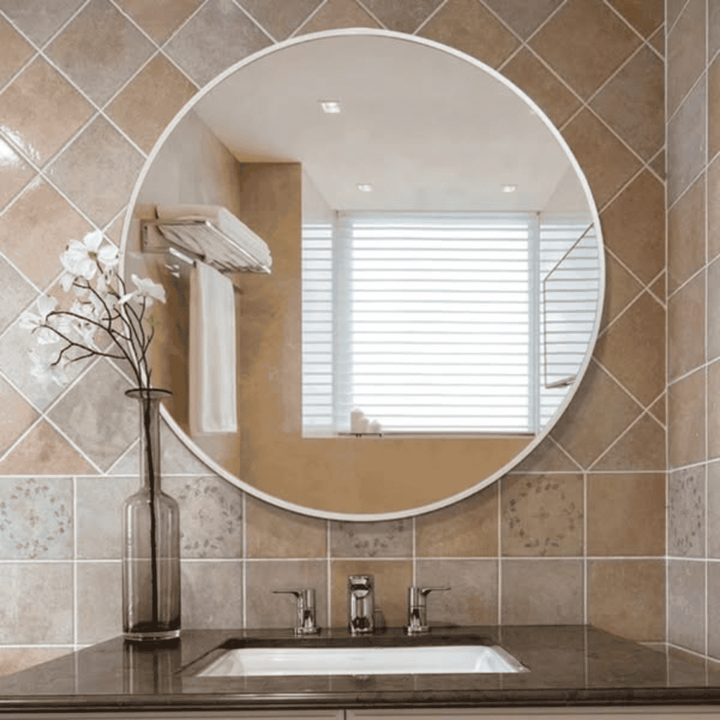 90cm Round Mirror for Bathroom Vanity