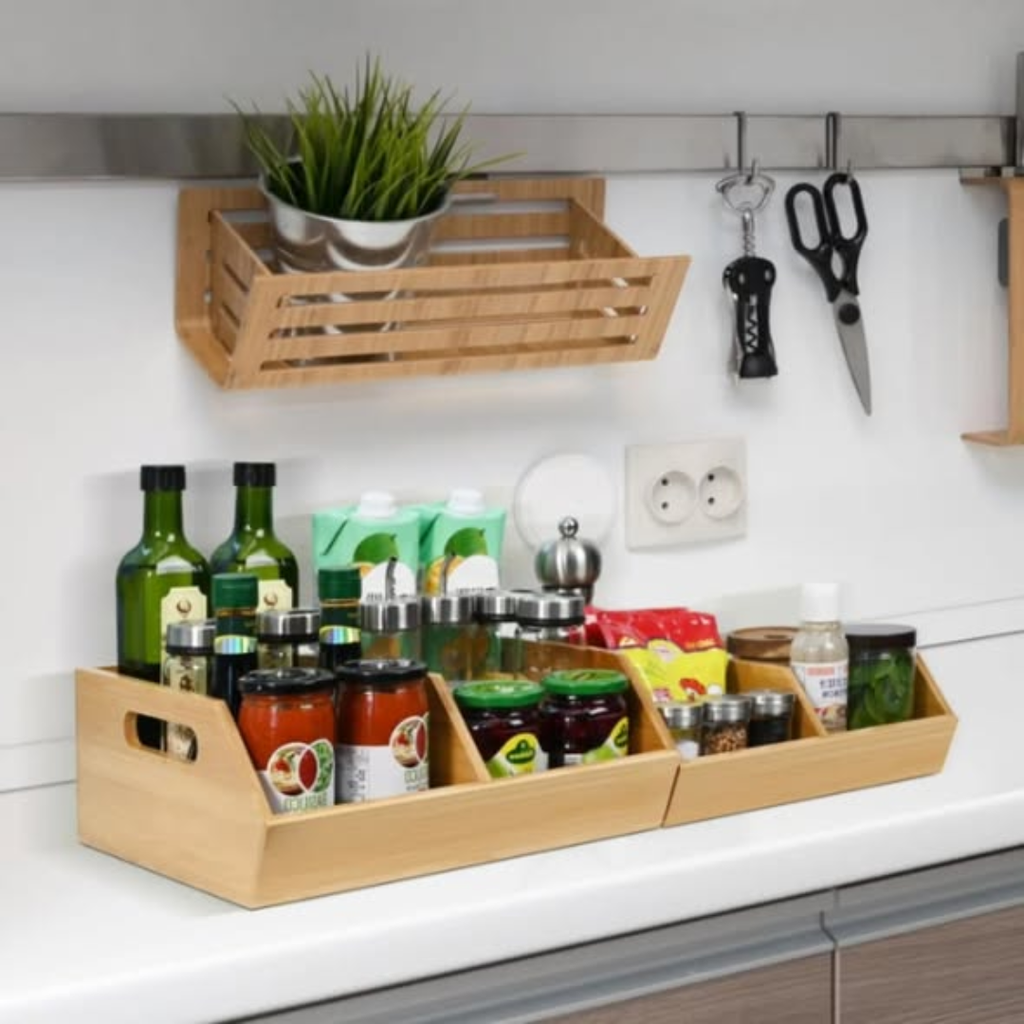 Bamboo pantry organizer