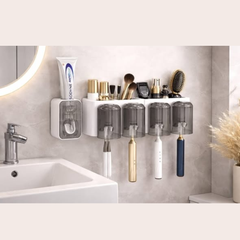 Toothbrush Holder / Toothpaste Dispenser With 4 Cups