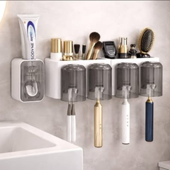 Toothbrush Holder / Toothpaste Dispenser With 4 Cups