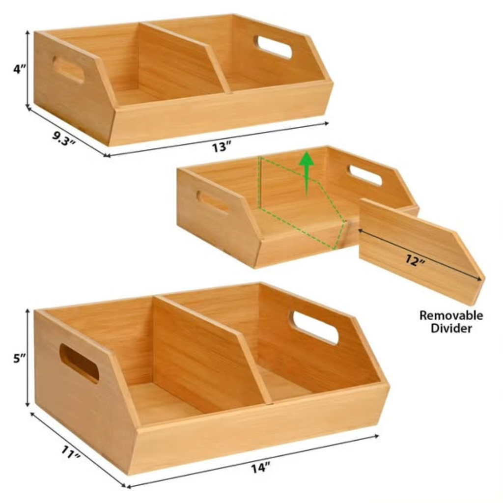 Bamboo pantry organizer