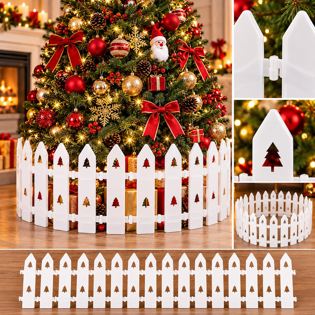 10 Piece 120cm White Christmas Tree Fence