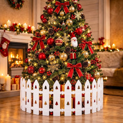 10 Piece 120cm White Christmas Tree Fence