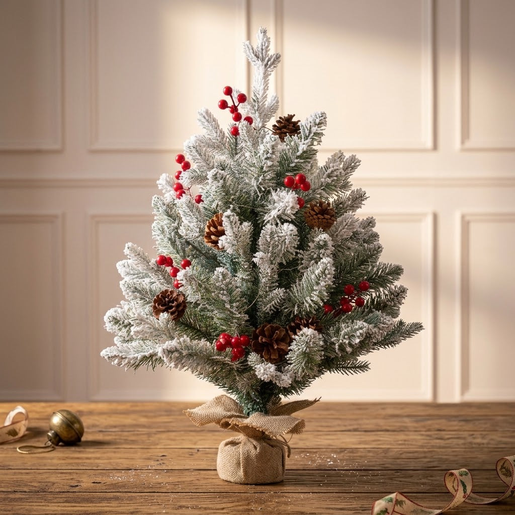 Snow Covered Christmas Tree Decoration