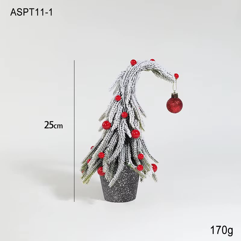 25Cm Snow-Covered Christmas Tree Decoration