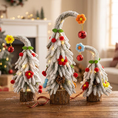 25Cm Snow-Covered Christmas Tree Decoration