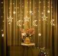 Christmas Moon and Star Led Curtain Lights