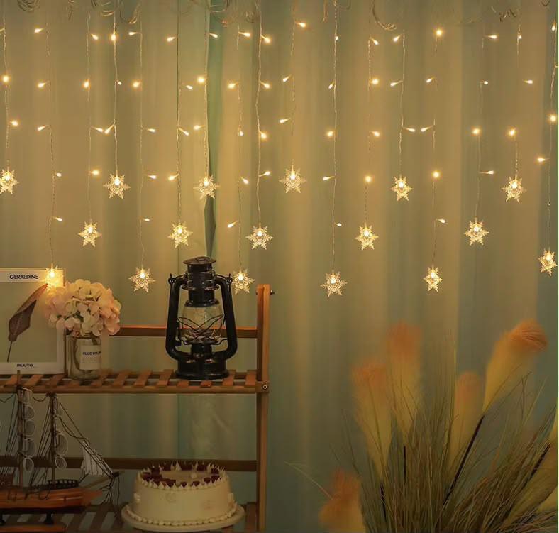 Christmas Moon and Star Led Curtain Lights