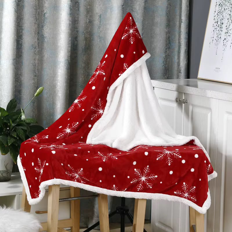 Christmas Reversible Sherpa Throw Blanket