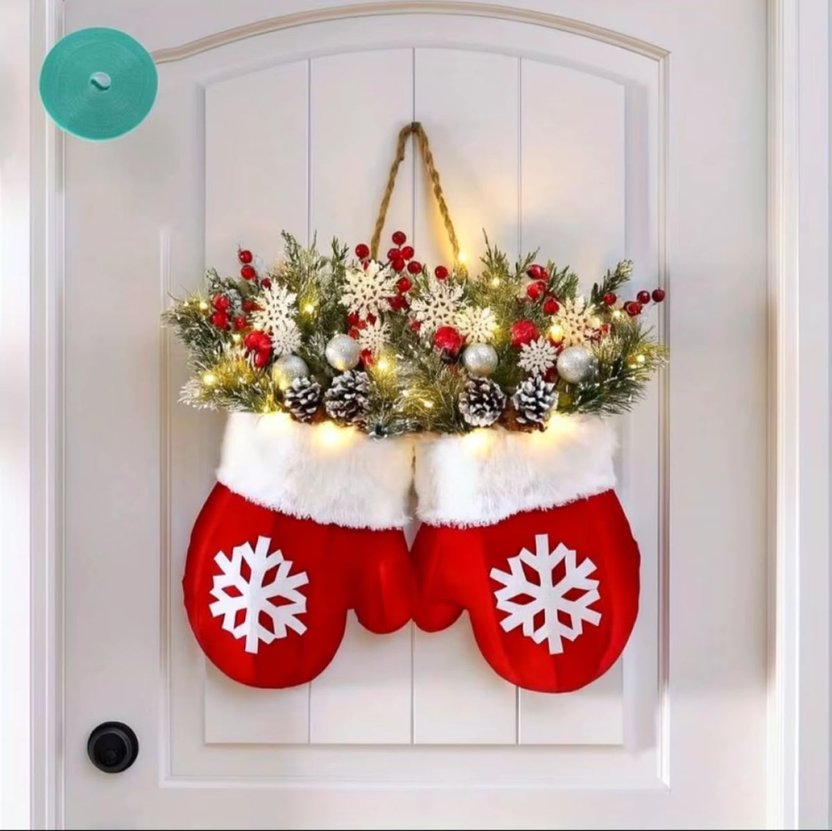 Christmas Glove Shaped Flower Wreath
