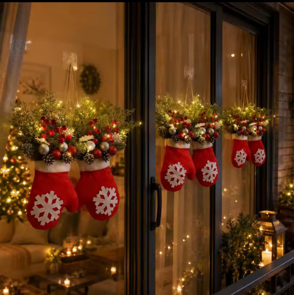 Christmas Glove Shaped Flower Wreath