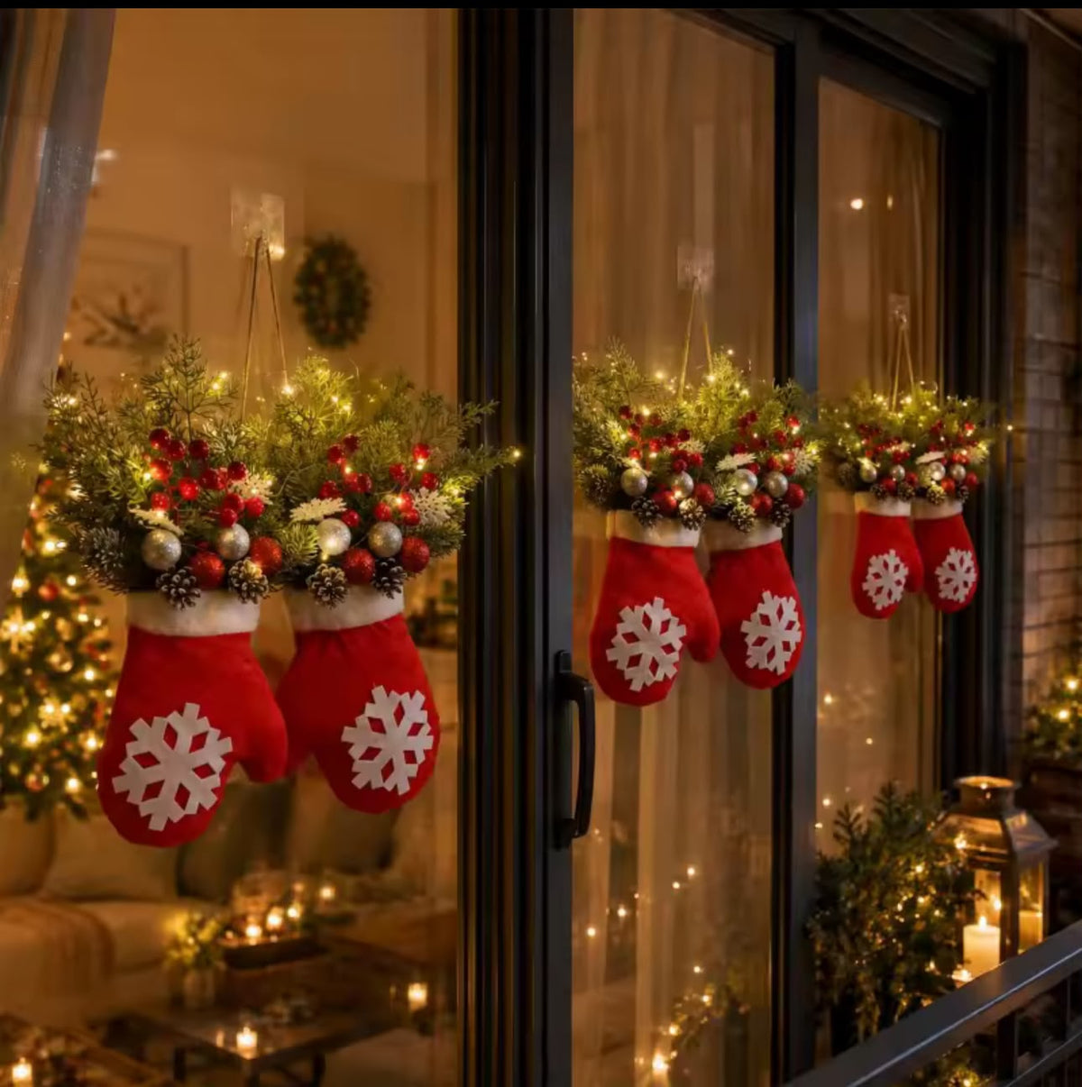 Christmas Glove Shaped Flower Wreath