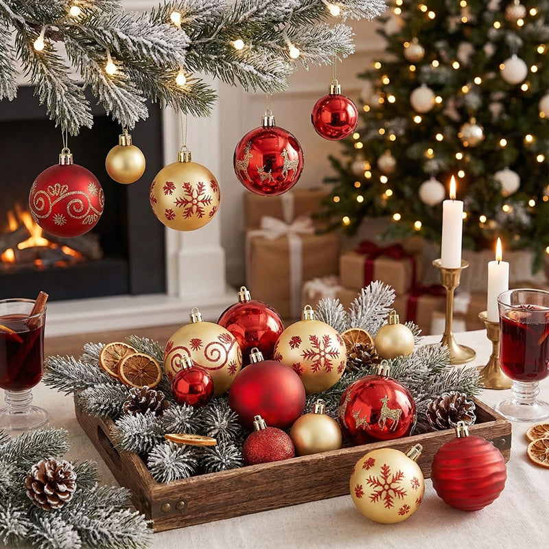 44Pc Christmas Tree Baubles