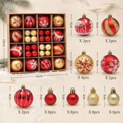 44Pc Christmas Tree Baubles