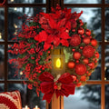 Christmas 32Cm Wreath With Lamp