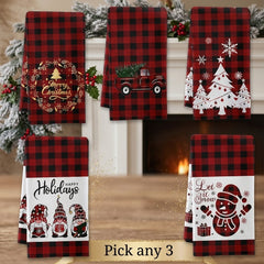 3Pcs Christmas Themed Kitchen Towels