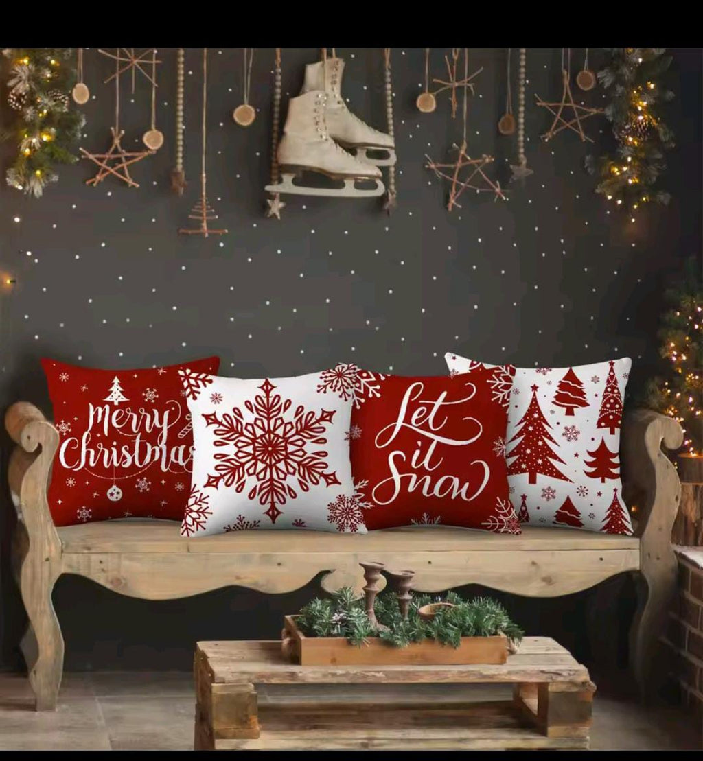 4-Piece Christmas Cushion Cover Set 45x45cm