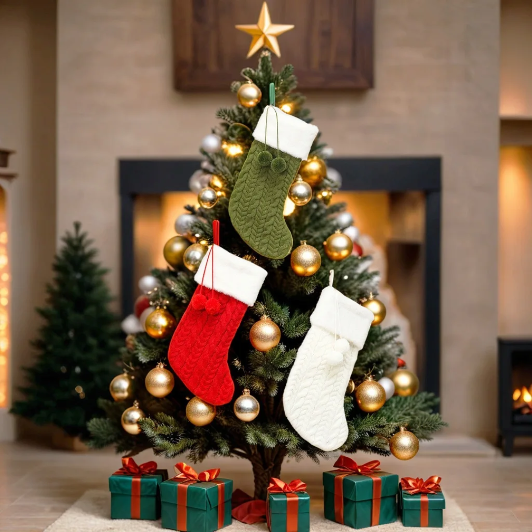 Christmas Knitted Fireplace Socks