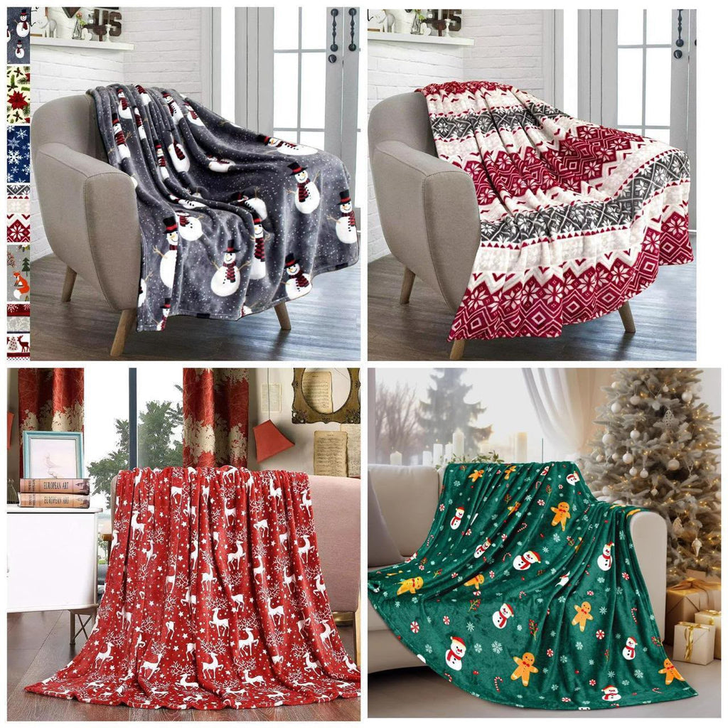 Christmas Sherpa Fleece Throw Blanket