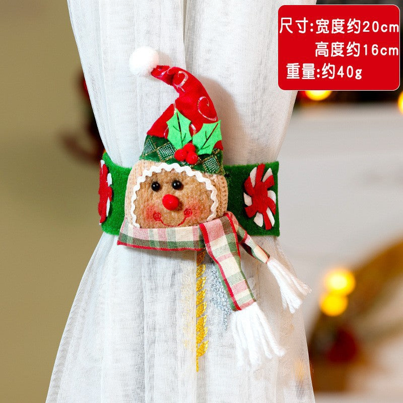 Christmas Cookies Man Curtain Tie Back
